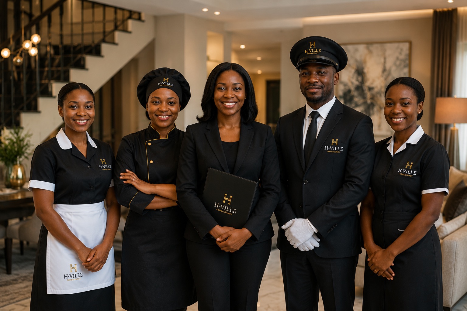Professional domestic staffing team representing H-Ville candidate support
